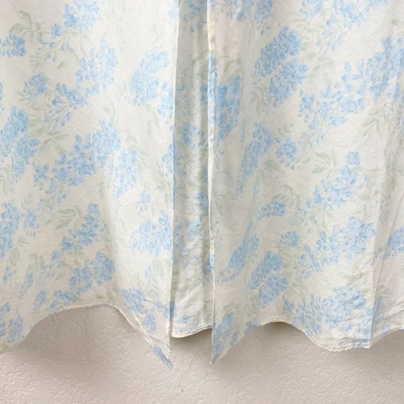 VINTAGE EILEEN WEST Women Size Small Blue Floral Robe Sleep Nightgown Lace Trim - Picture 7 of 10